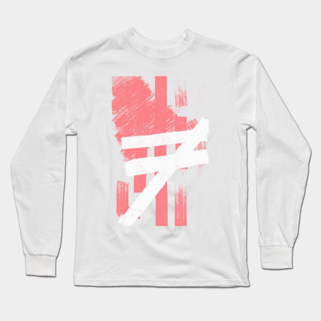 Abstract Pink And White Modern Pattern Long Sleeve T-Shirt by one-broke-kid